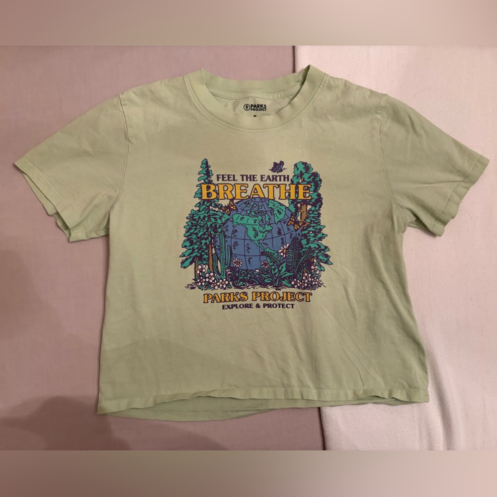 parks project green graphic boxy tee